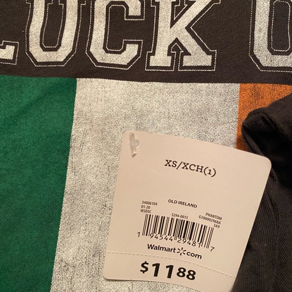 NEW Junior's "Luck of the Irish" Ireland Flag Long Sleeve Tee Shirt Top XS - Picture 4 of 4